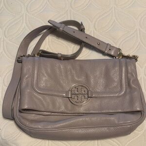 Tory Burch Grey Leather Shoulder Bag